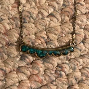 Crushed turquoise stone necklace!